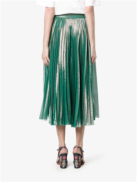 gucci green skirt|Gucci pleated skirt.